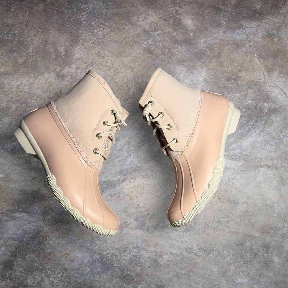 Sperry Saltwater Duck Boots Blush Pink Waterproof Rain Boots Women's 7.5